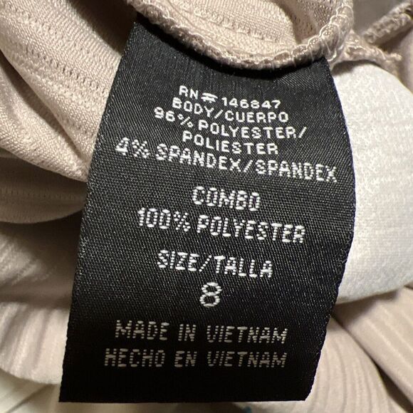 Brianna Milay Dress Womens Size 8 Pleated Metallic Gold Sequin Lace Neckline Hem - Picture 10 of 12